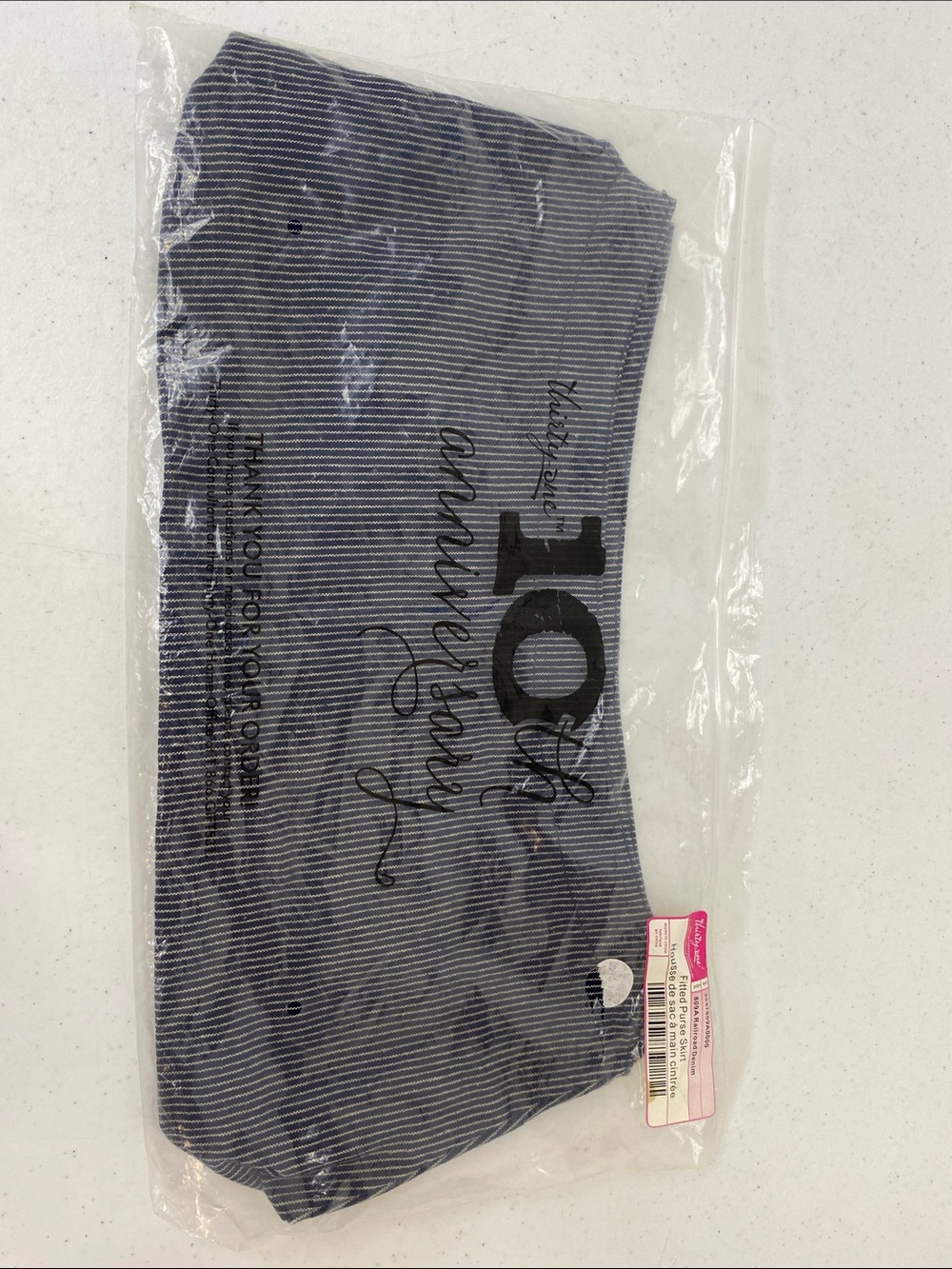 Striped Navy and White thirty one purse skirt